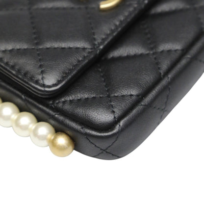 Chanel Mini Matelasse Shoulder Bag In Black Lambskin