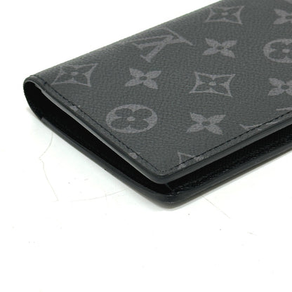 Louis Vuitton M61697 Portefeuille Brazza Bi-Fold Wallet Long Monogram Eclipse Canvas