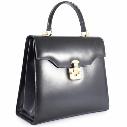 Gucci Old Ladylock Bag In Black Leather