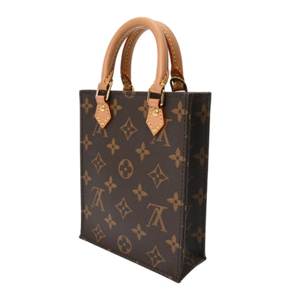 Louis Vuitton Monogram Petite Sac Plat (Old Model) 2-Way Brown M69442