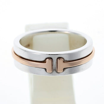 Tiffany Tiffany&Co. T Two Narrow Ring 925 K18Pg Silver Pink Gold # 11 S-158259
