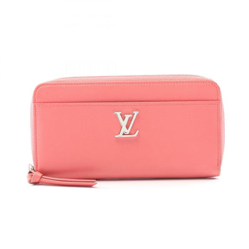 Louis Vuitton Zippy Lockme Taurillon Leather Blossom Round Long Wallet