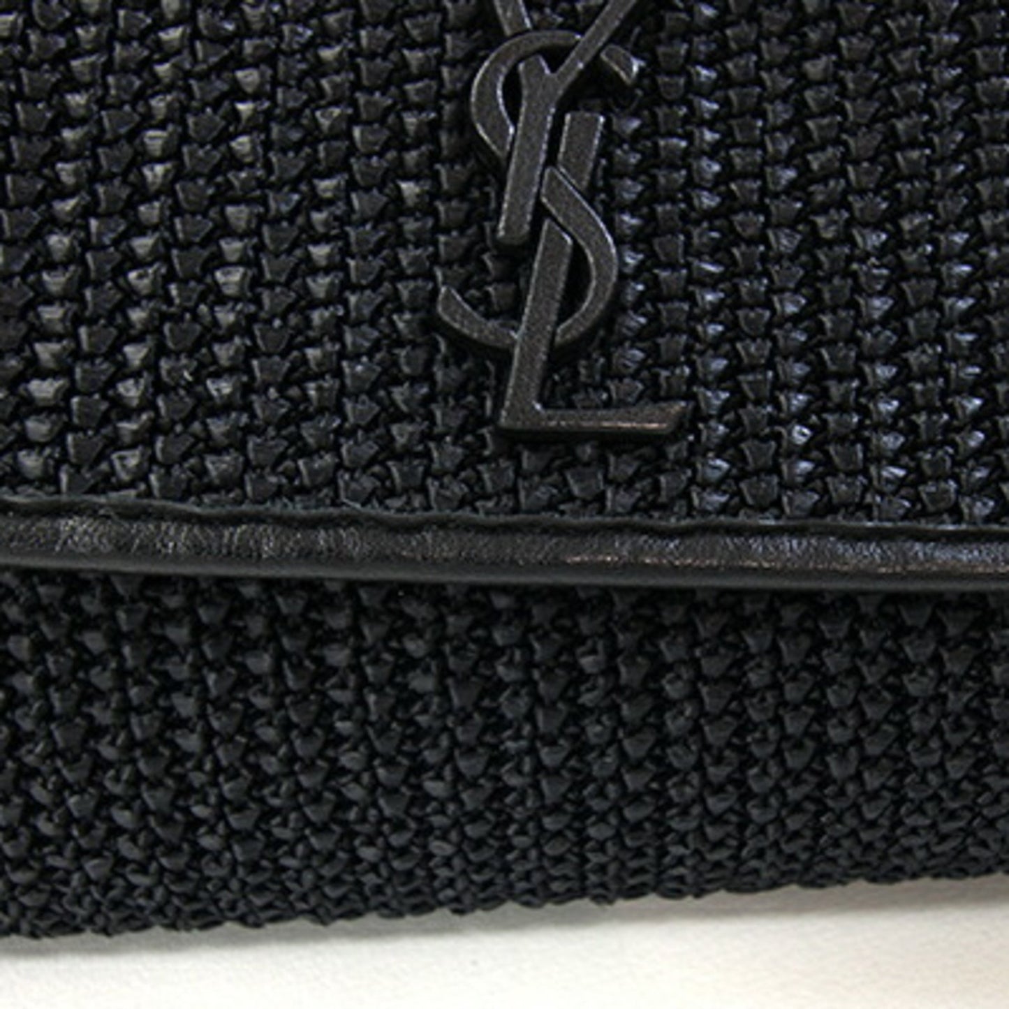 Saint Laurent Nolita Handbag 607465 Black Raffia Leather Chain Shoulder Bag