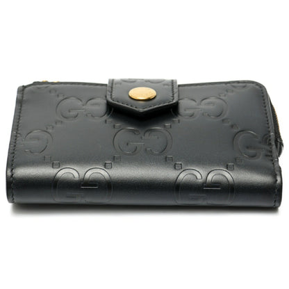 Gucci Pastel Gg Compact Medium Wallet Bifold 790131 Leather Black B-158601
