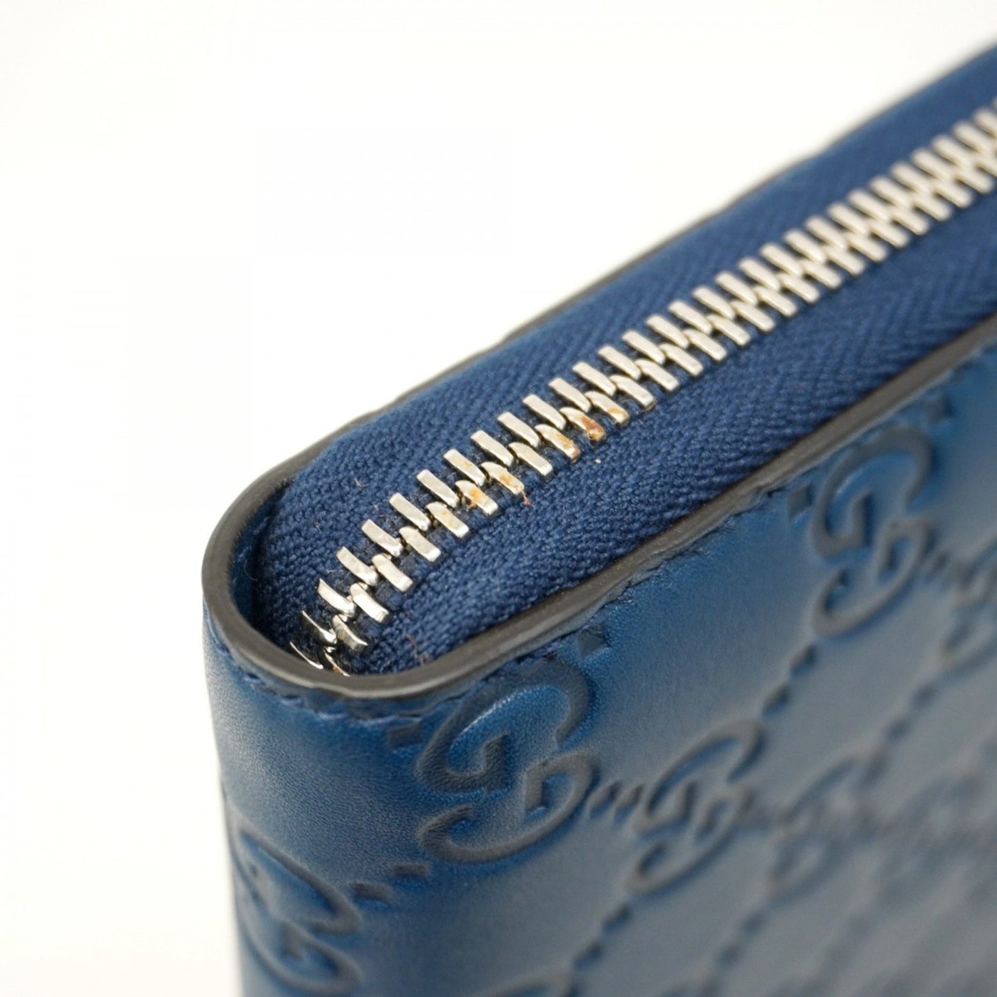 Gucci Long Wallet Guccissima New York Yankees 547791 Leather Navy