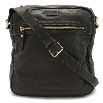 Gucci Guccissima Shoulder Bag Leather Dark Brown 201448
