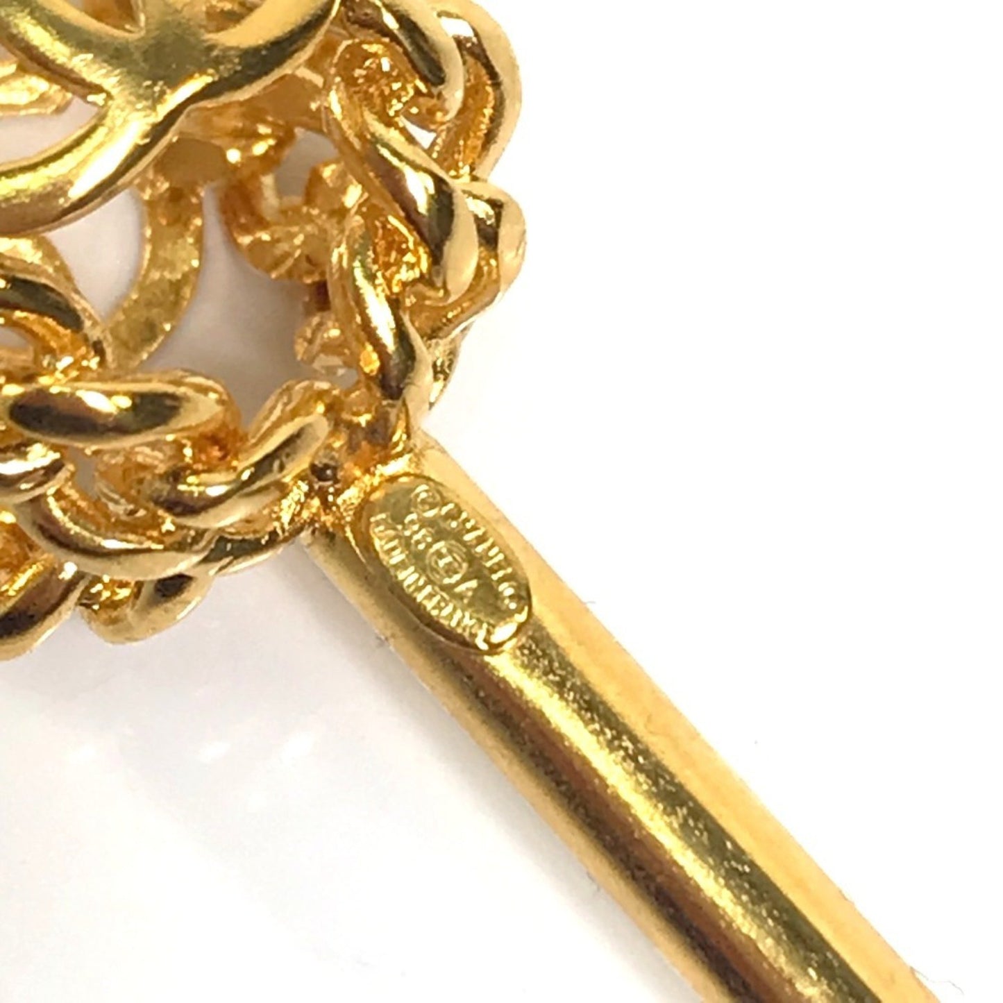 Chanel 98A Coco Mark Chain Ball Vintage Kanzashi Hairpin Metal