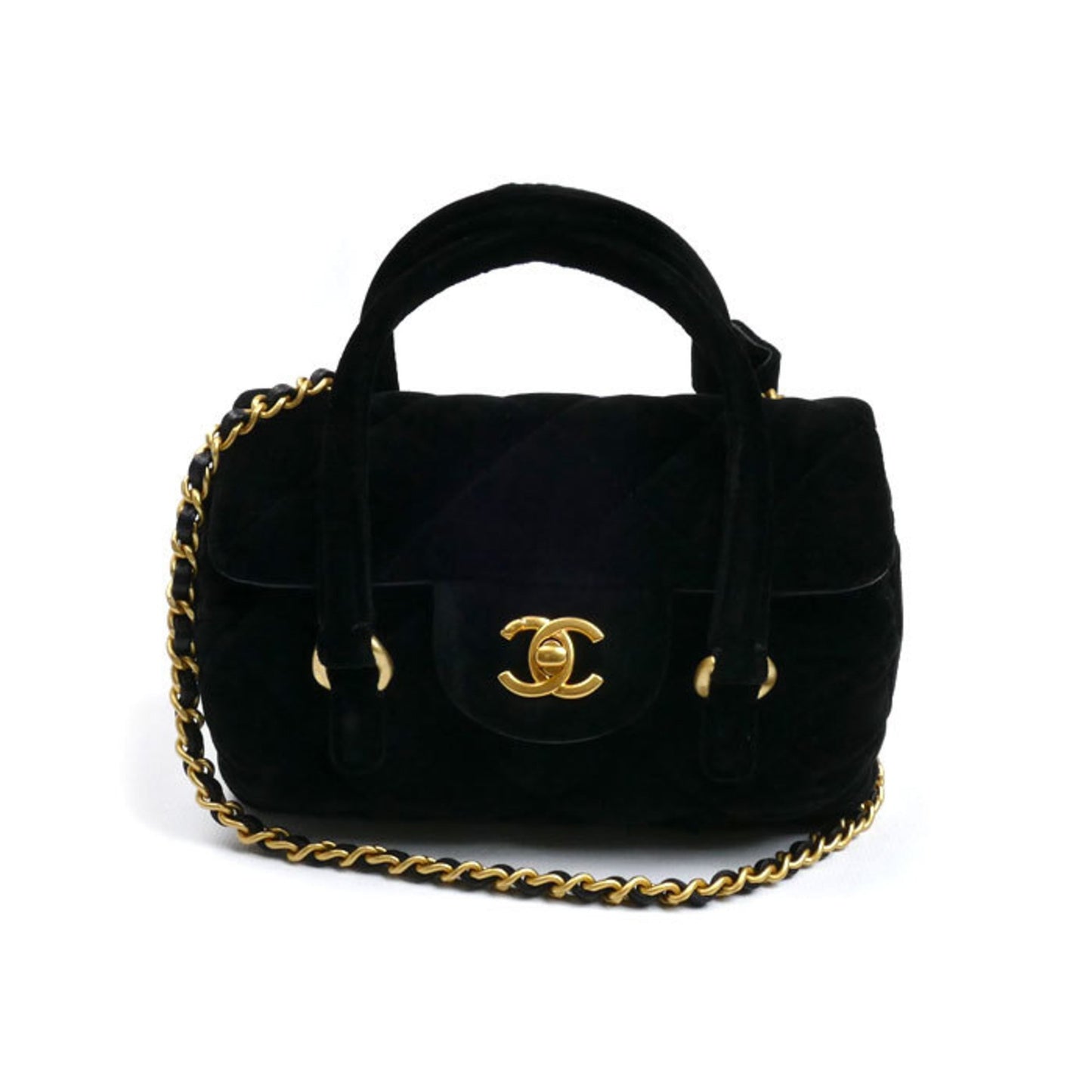 Chanel Velvet Mini Bowling 2024 Vip 2-Way Shoulder Bag