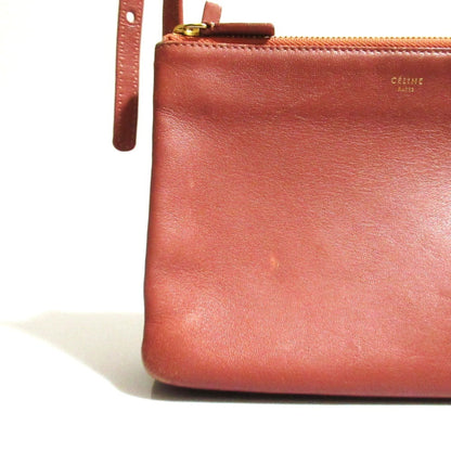 Celine Trio Small Shoulder Bag In Pink Brown