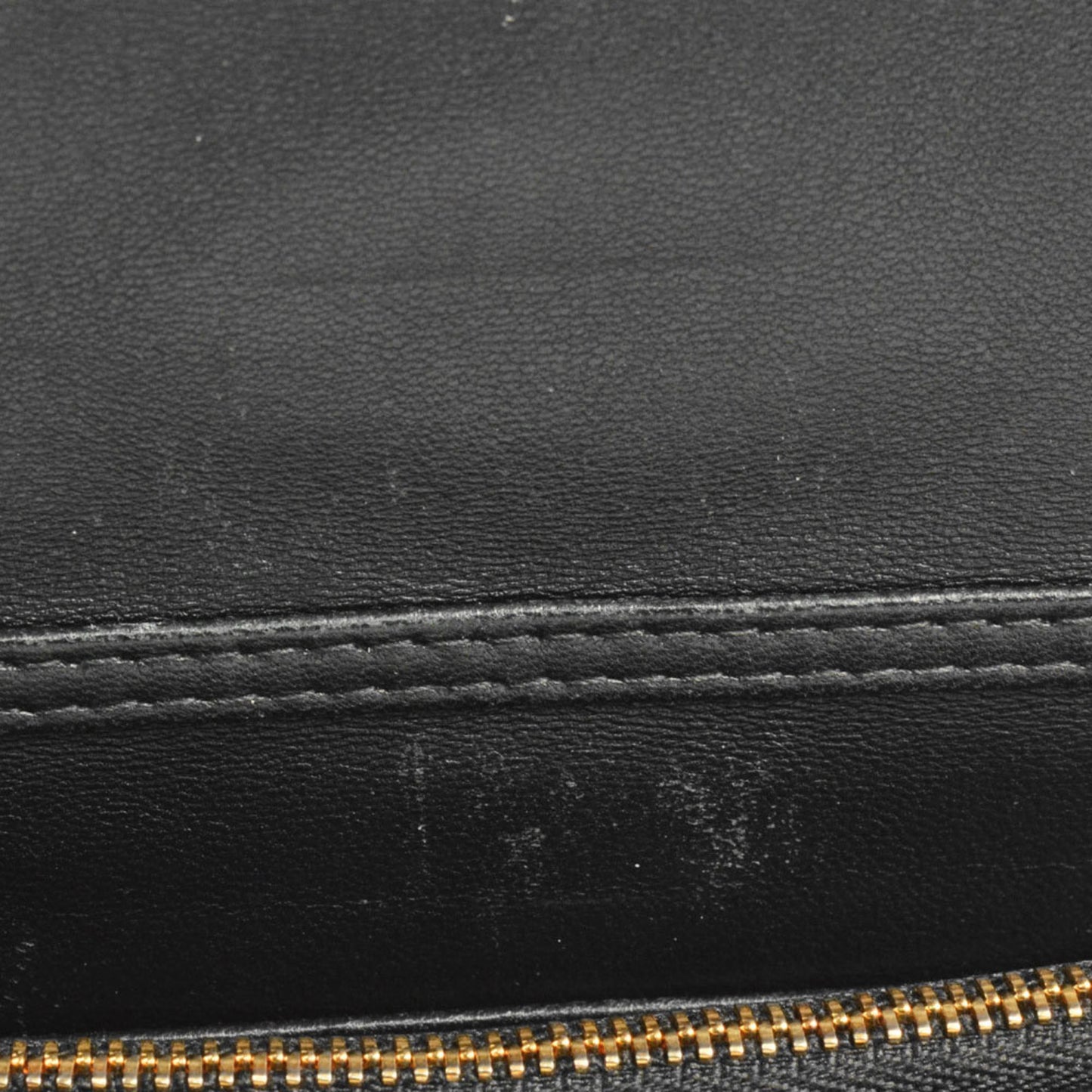 Christian Dior Dior Caro Macrocannage Chain Shoulder Wallet Leather Black