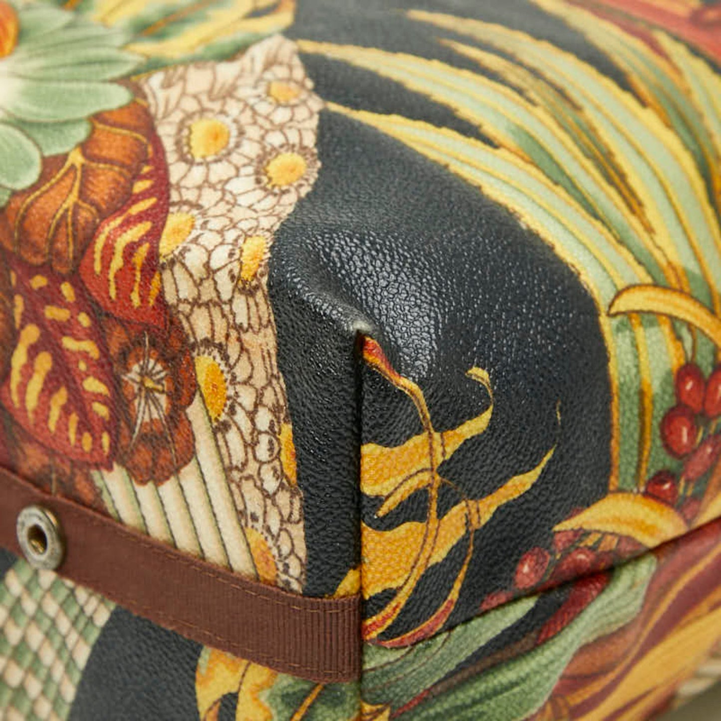 Salvatore Ferragamo Botanical Folding Tote Bag In Multicolored Leather