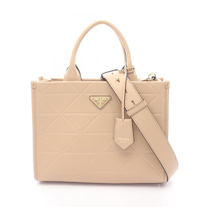 Prada Symbol Topstitched Soft Calf Leather Tote Bag