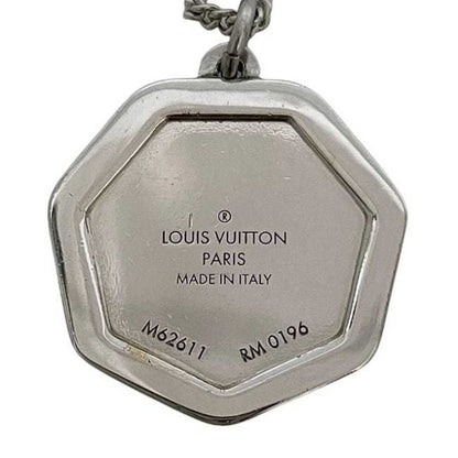 Louis Vuitton Savane Zebra Necklace Ec-24103 Silver M62611 Metal Rm0196 Louis Vuitton Lv Initial