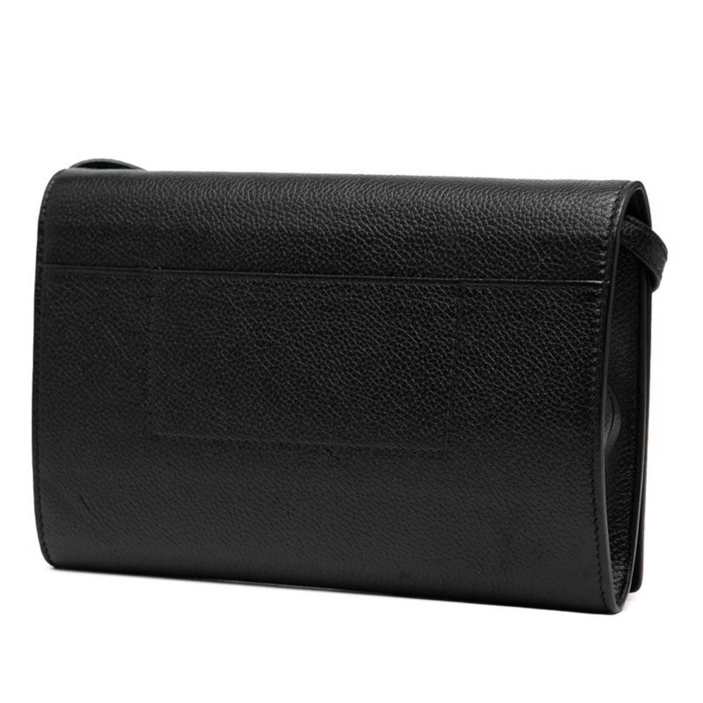 Balenciaga Logo Shoulder Bag 674892 Black Leather