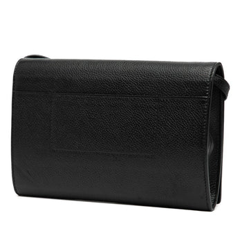 Balenciaga Logo Shoulder Bag 674892 Black Leather