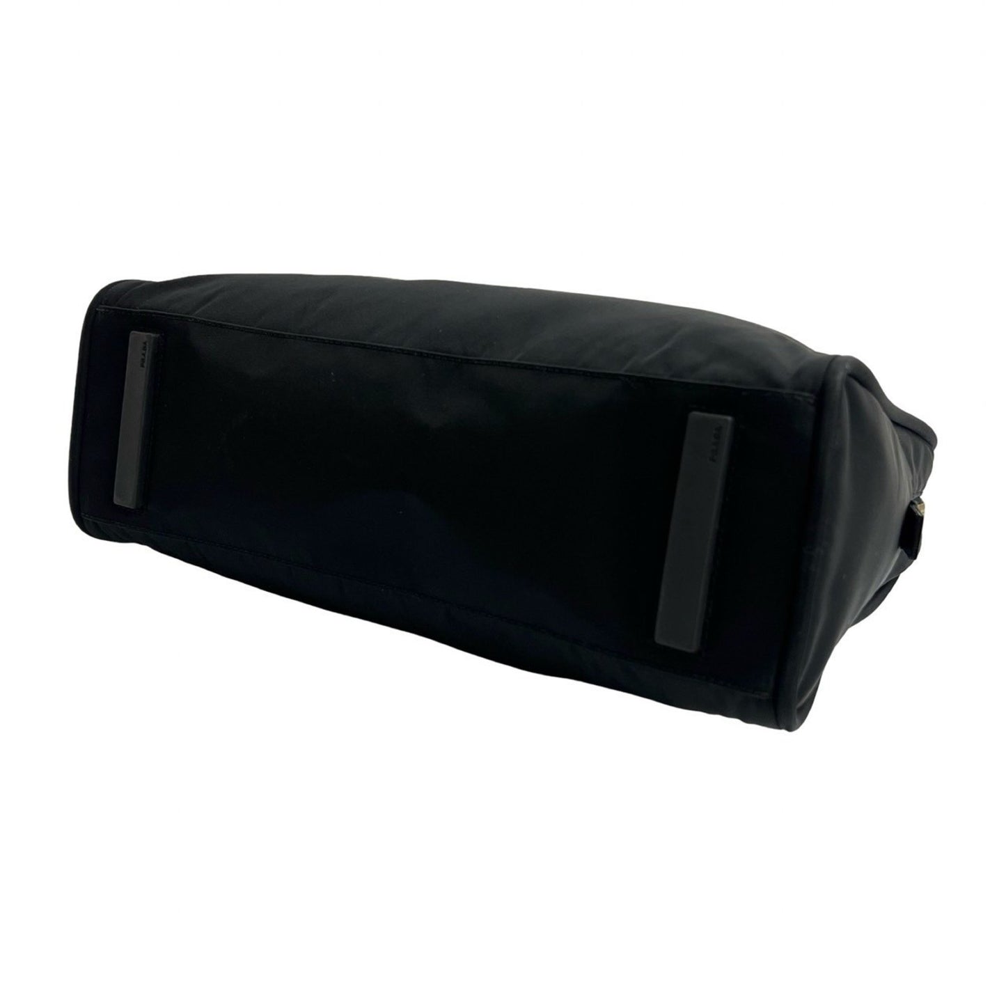 Prada Prada Triangle Logo Gold Plated Tessuto Nylon Handbag Mini Boston Bag Black 144-5