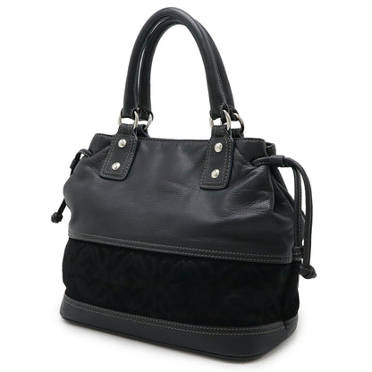 Loewe Anagram Handbag Leather Suede Black