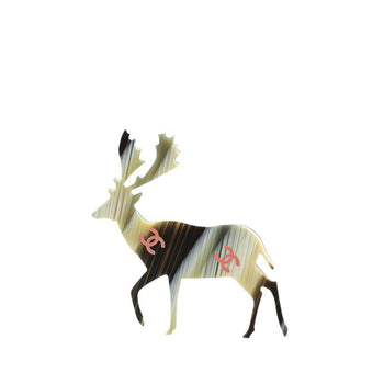 Vintage Chanel Coco Mark Reindeer Brooch In Gold
