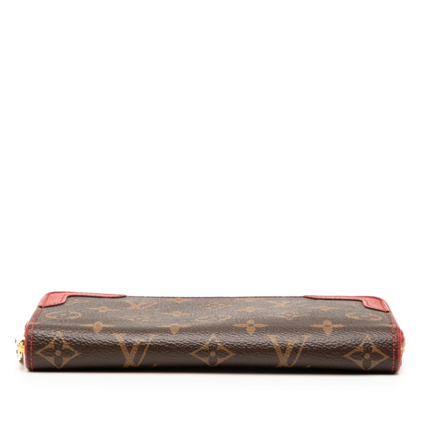 Louis Vuitton Monogram Zippy Wallet Retiro Round Zip Long M61854 Brown Cerise Red Leather