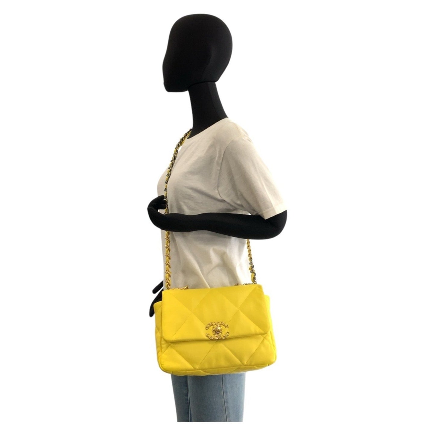 Chanel Chanel Matelasse 19 Coco Mark Turnlock Yellow Gold Hardware Lambskin Chain Shoulder Bag