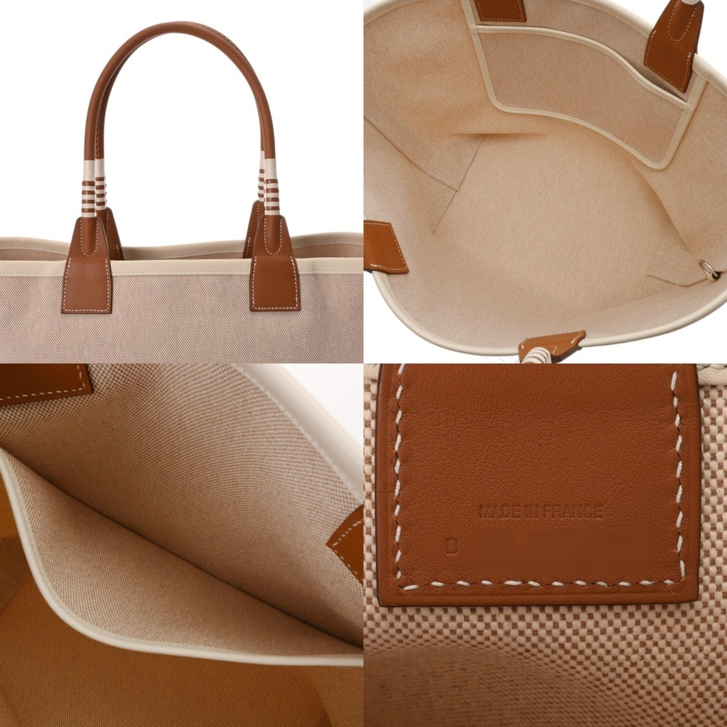 Hermes Steeple 28 Ecru/Gold B Stamp (Circa 2023) Women'S Toile/Swift Handbag