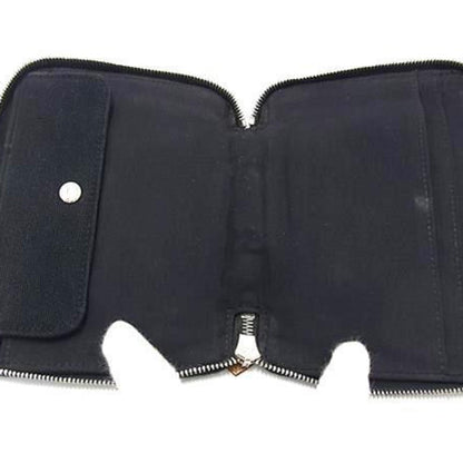 Hermes Foule Tou Purse Pm - Navy Canvas Bifold Wallet For Men And Women