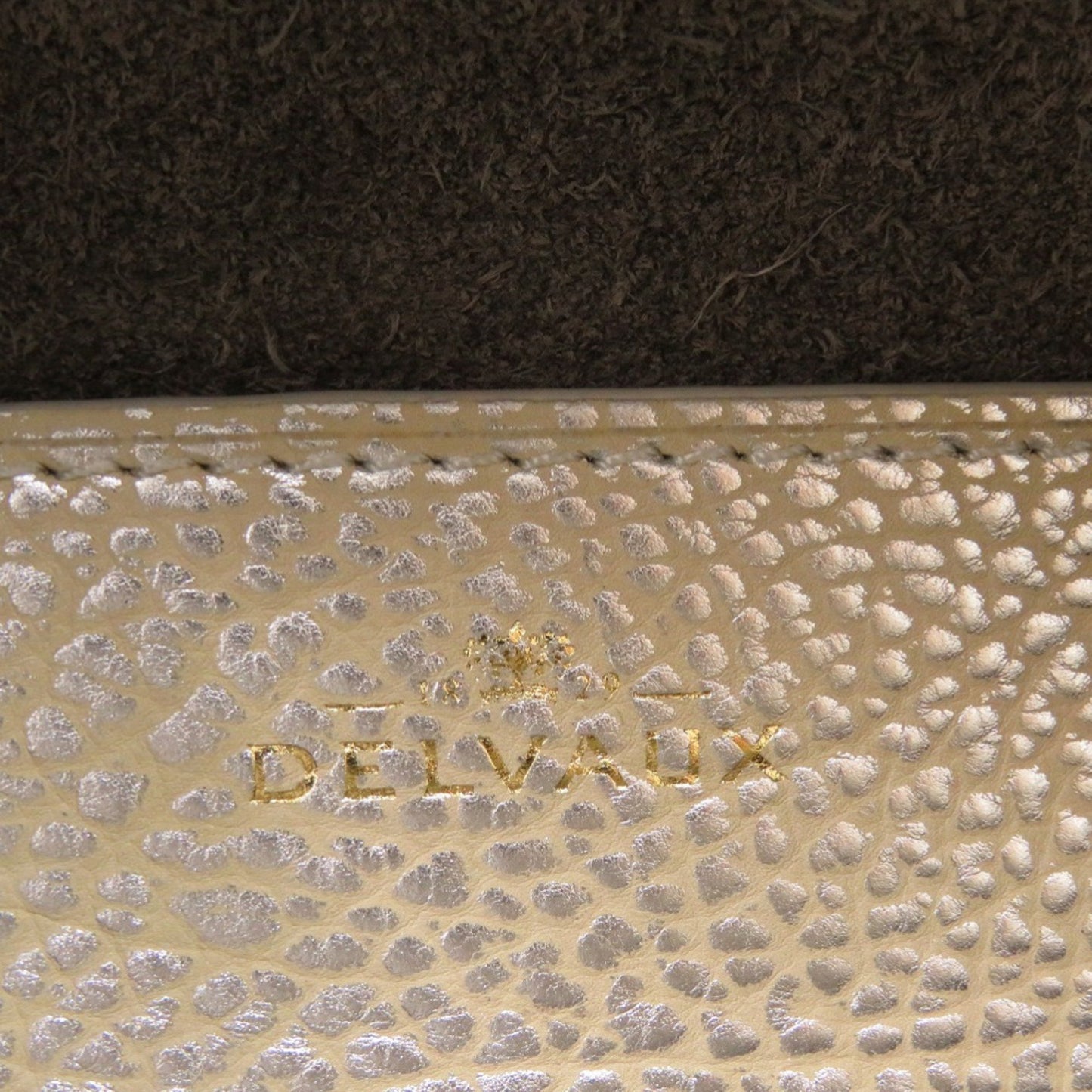 Like New Delvaux Cool Box Mm Calfskin Leather Antique Silver Aa0457Amf080Ddo 2-Way Handbag 1257