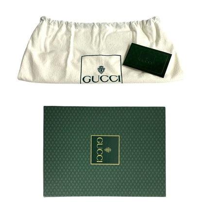 Gucci Old Gucci Gg Logo Hardware Leather Genuine Handbag Navy 86472