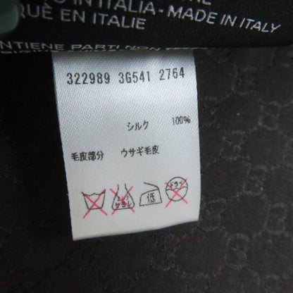 Gucci 322989 Lapin Fur Leopard Print Shawl/Scarf With 100% Silk Lining And Gg Pattern