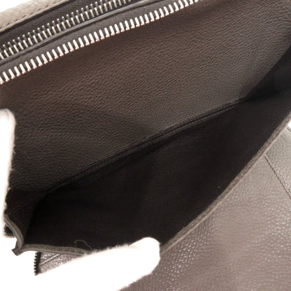 Prada Triangle Logo Leather Gray Second Bag Clutch 0188 Prada