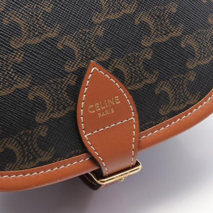 Celine Falco Medium Bag Triomphe Shoulder Coated Canvas Leather