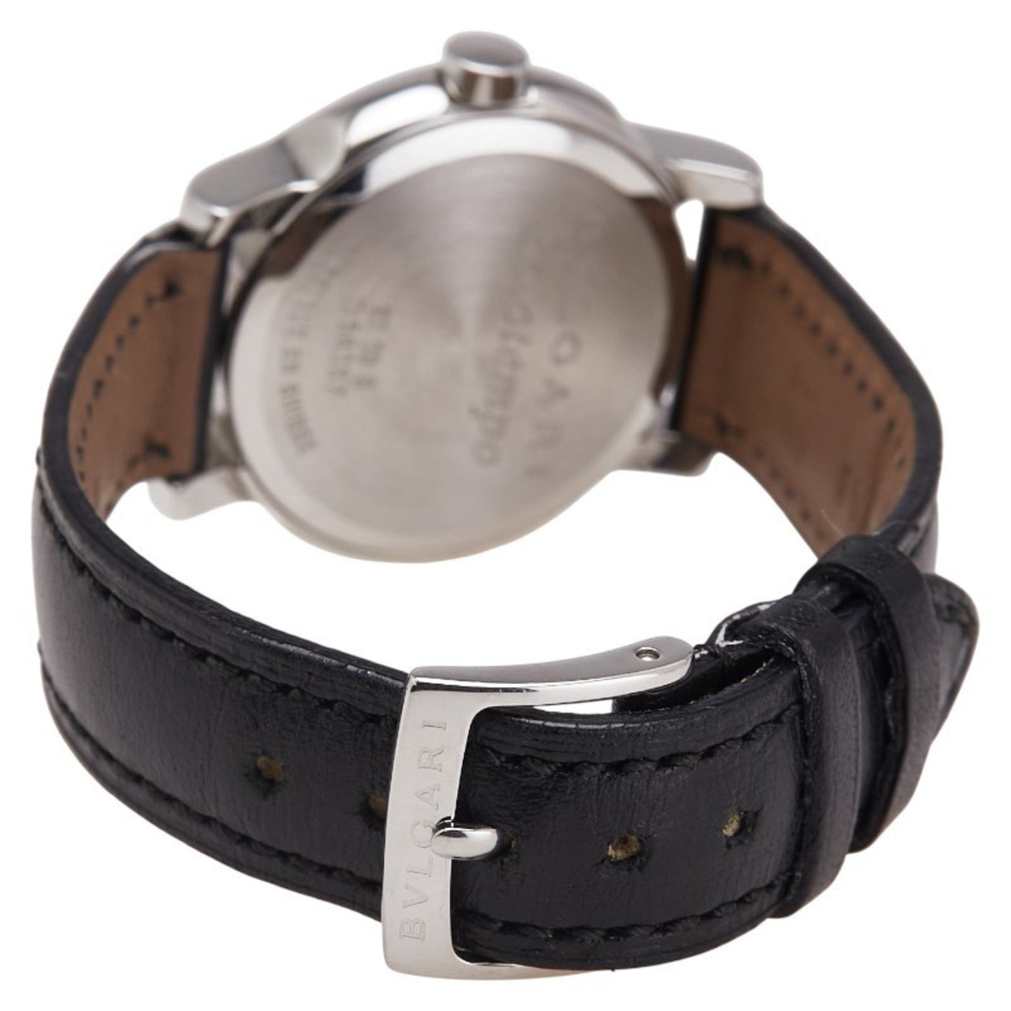 Bvlgari Solotempo Date Watch St29S Quartz Movement Black Dial Stainless Steel Leather