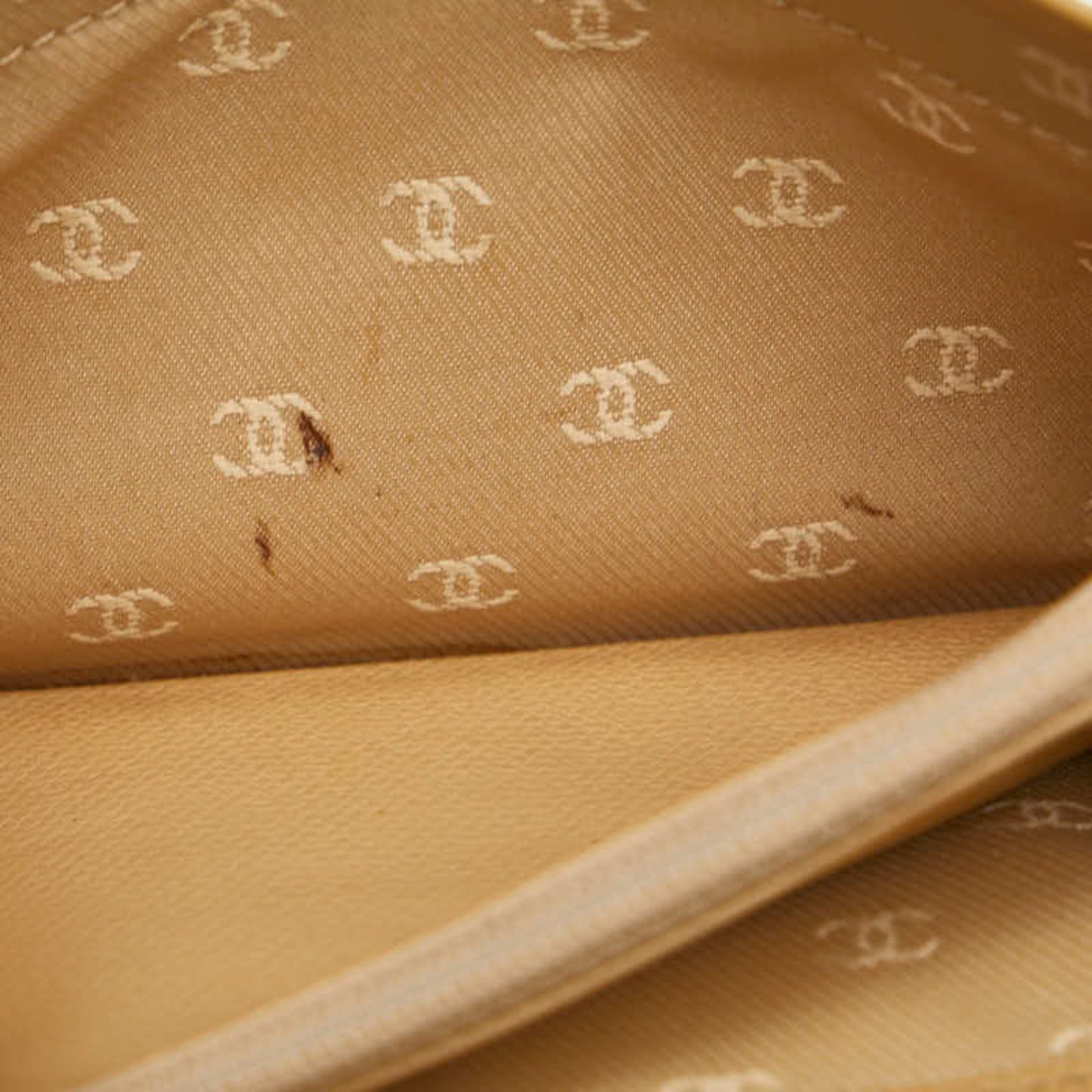 Chanel Coco Button Long Wallet Yellow Leather