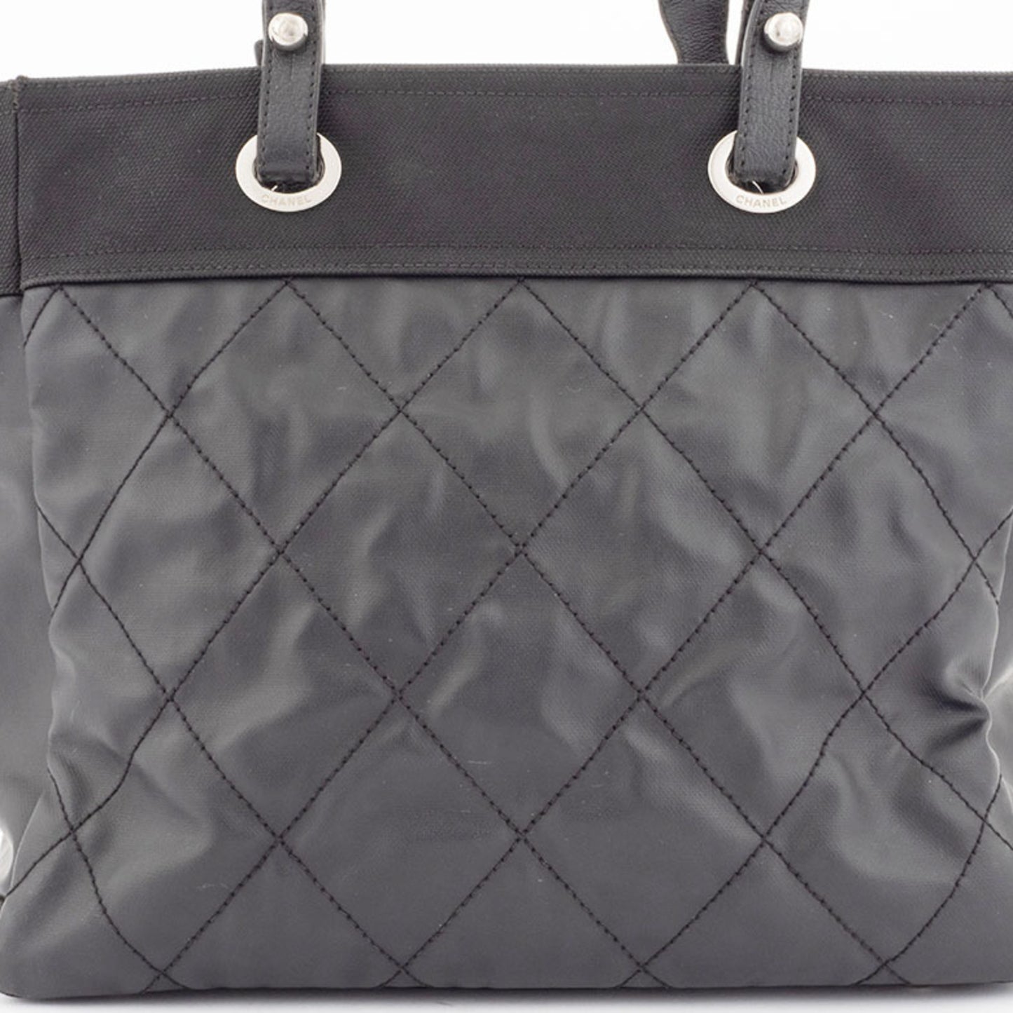 Chanel Paris Biarritz Tote Mm Bag A34209 Coated Canvas Black