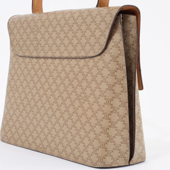 Celine Old Macadam Handbag Pvc Beige