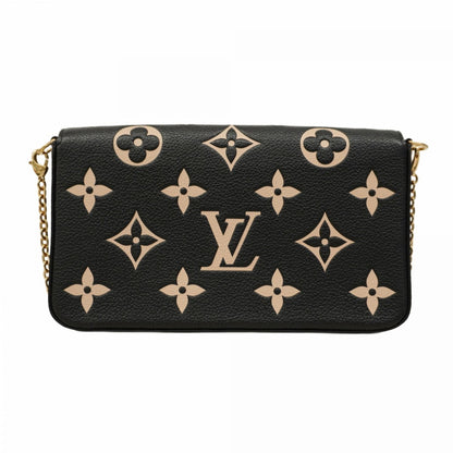 Louis Vuitton Monogram Empreinte Two-Tone Pochette Felicie Shoulder Wallet M82479 Black