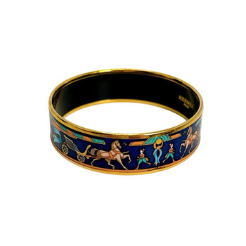 Hermes Hermes Bangle Bracelet Emaille Gm Other Blue X Gold