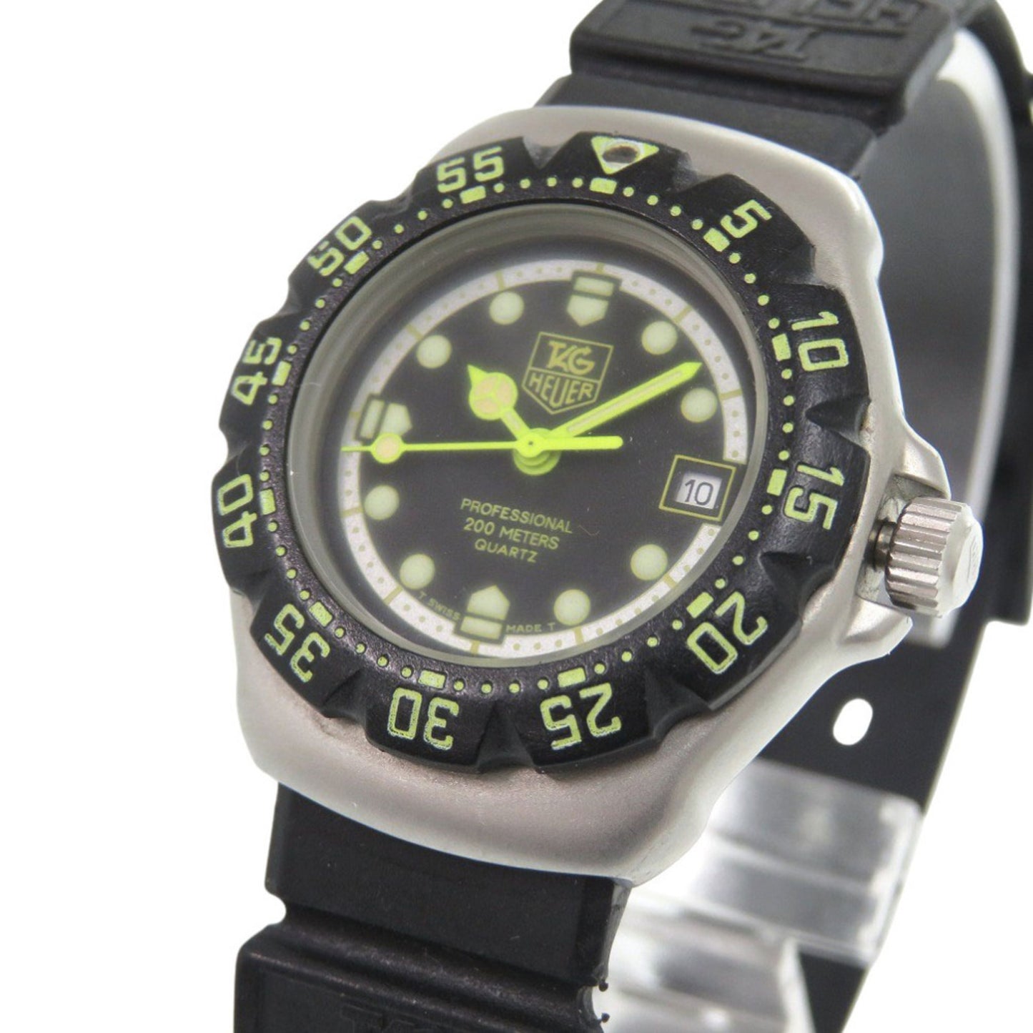 Tag Heuer Formula 1 376.508 Stainless Steel Rubber Black Dial Quartz Watch 1046 Heuer