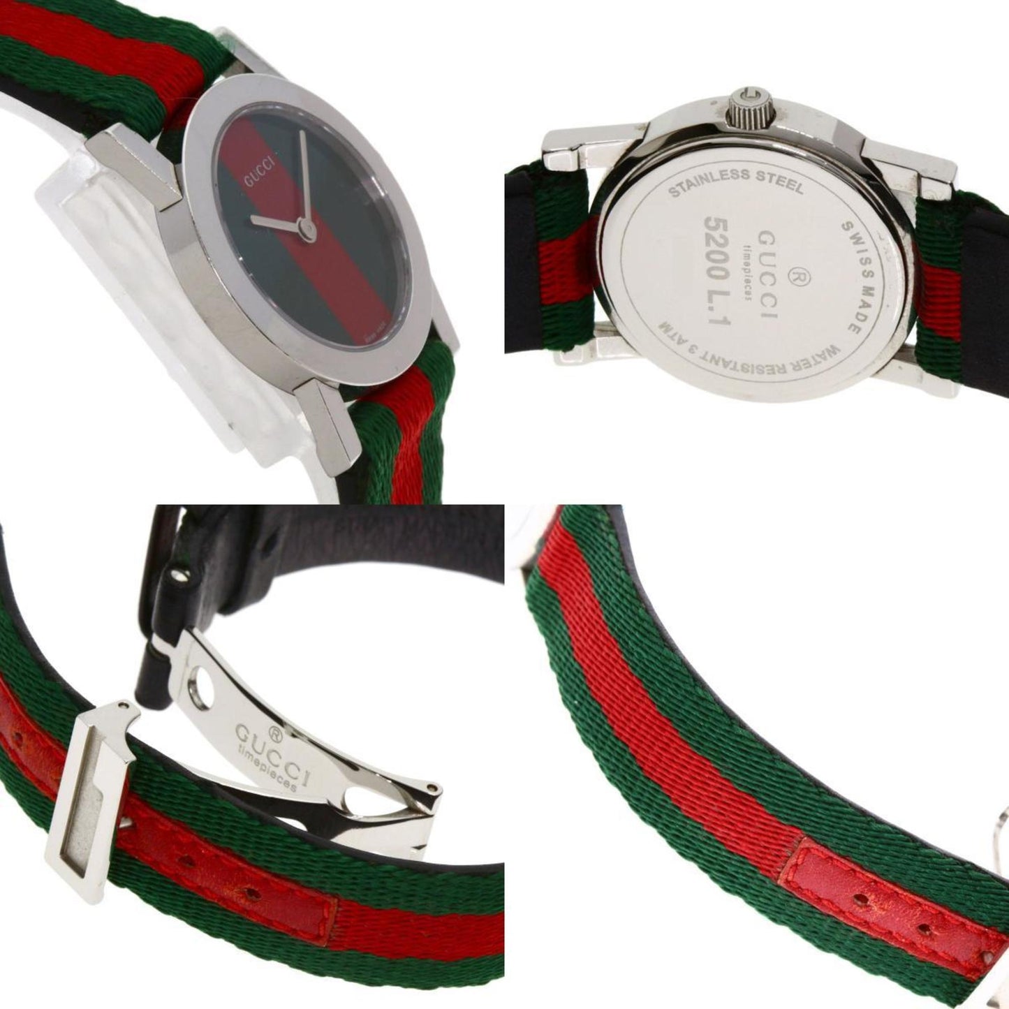 Gucci 5200L.1 Sherry Line Watch In Stainless Steel/Canvas