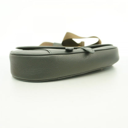 Christian Dior Shoulder Bag Saddle Leather Black