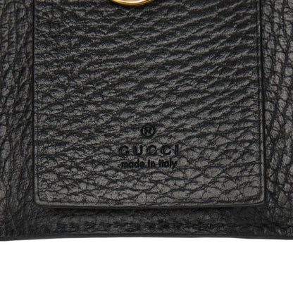 Gucci Gg Supreme Marmont 6-Ring Key Case 456118 Beige Black Leather
