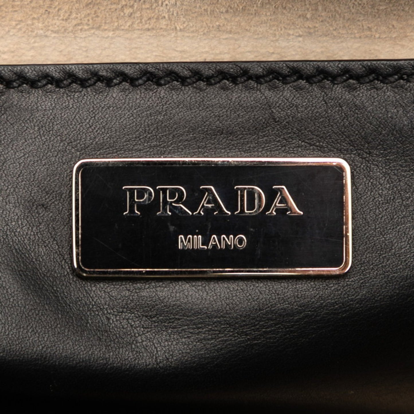 Prada Triangle Logo Plate Handbag/Shoulder Bag