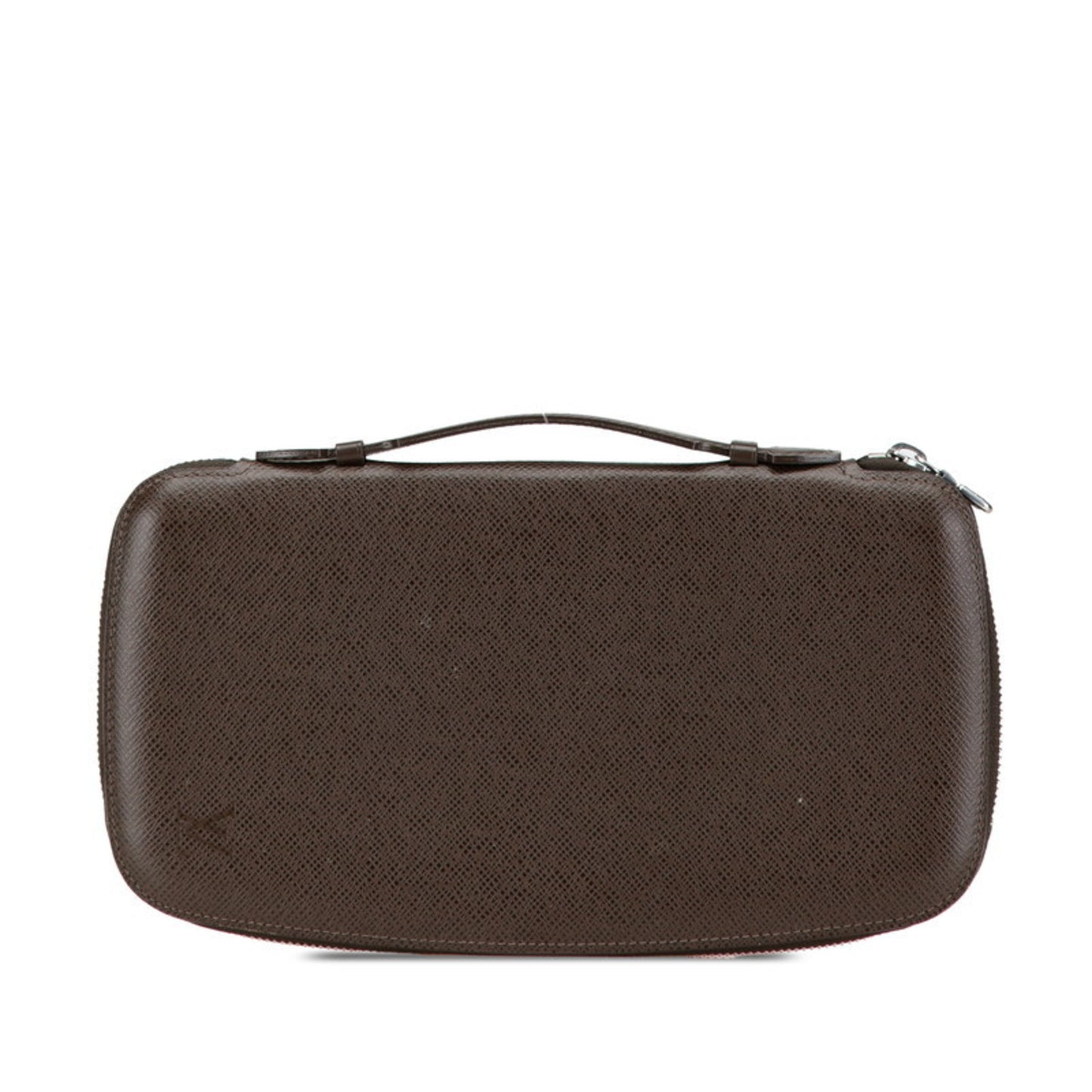 Louis Vuitton Taiga Organizer Atoll Long Wallet Round Travel Case M30658 Grisli Brown Leather Pvc