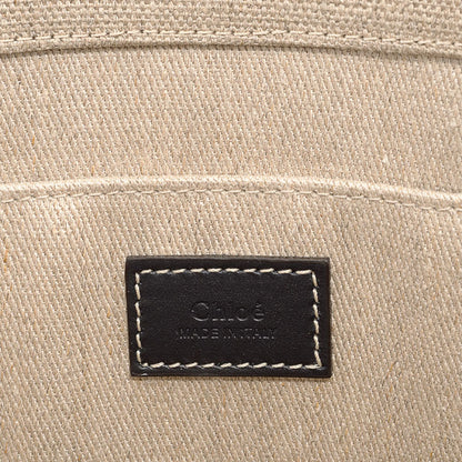 Chlo Chloe Woody Medium Tote Bag S383E66V-91J Linen White | Blue