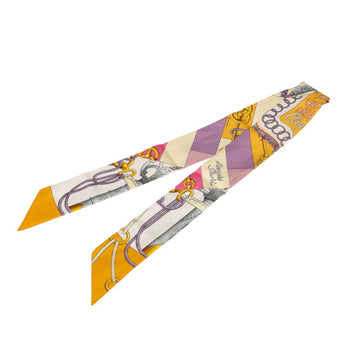 Hermes Herms Twilly Cliquetis Scarf/Muffler In White