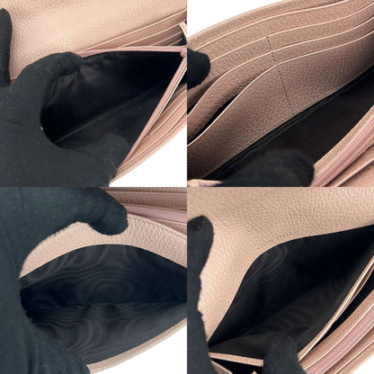 Gucci Bi-Fold Long Wallet 456116 Gg Marmont Leather Pink Accessory