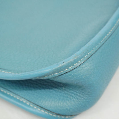 Hermes Herms Evelyn Pm 1 Shoulder Bag In Taurillon Clemence Blue Jean