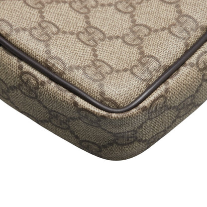 Gucci Gg Supreme Crossbody Shoulder Bag 201447 Beige Brown Leather