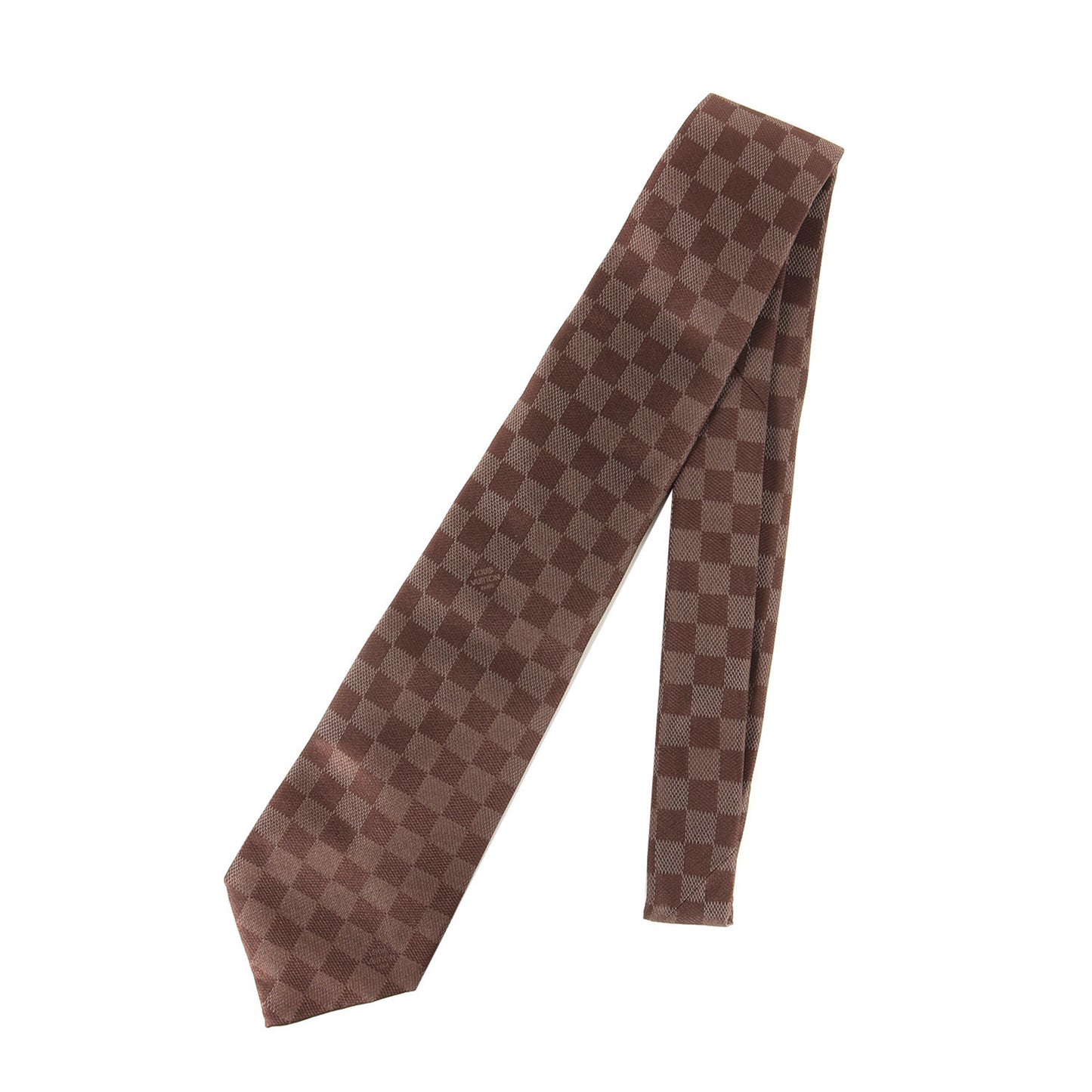 Louis Vuitton Damier Silk Cravate Brown Tie For Men