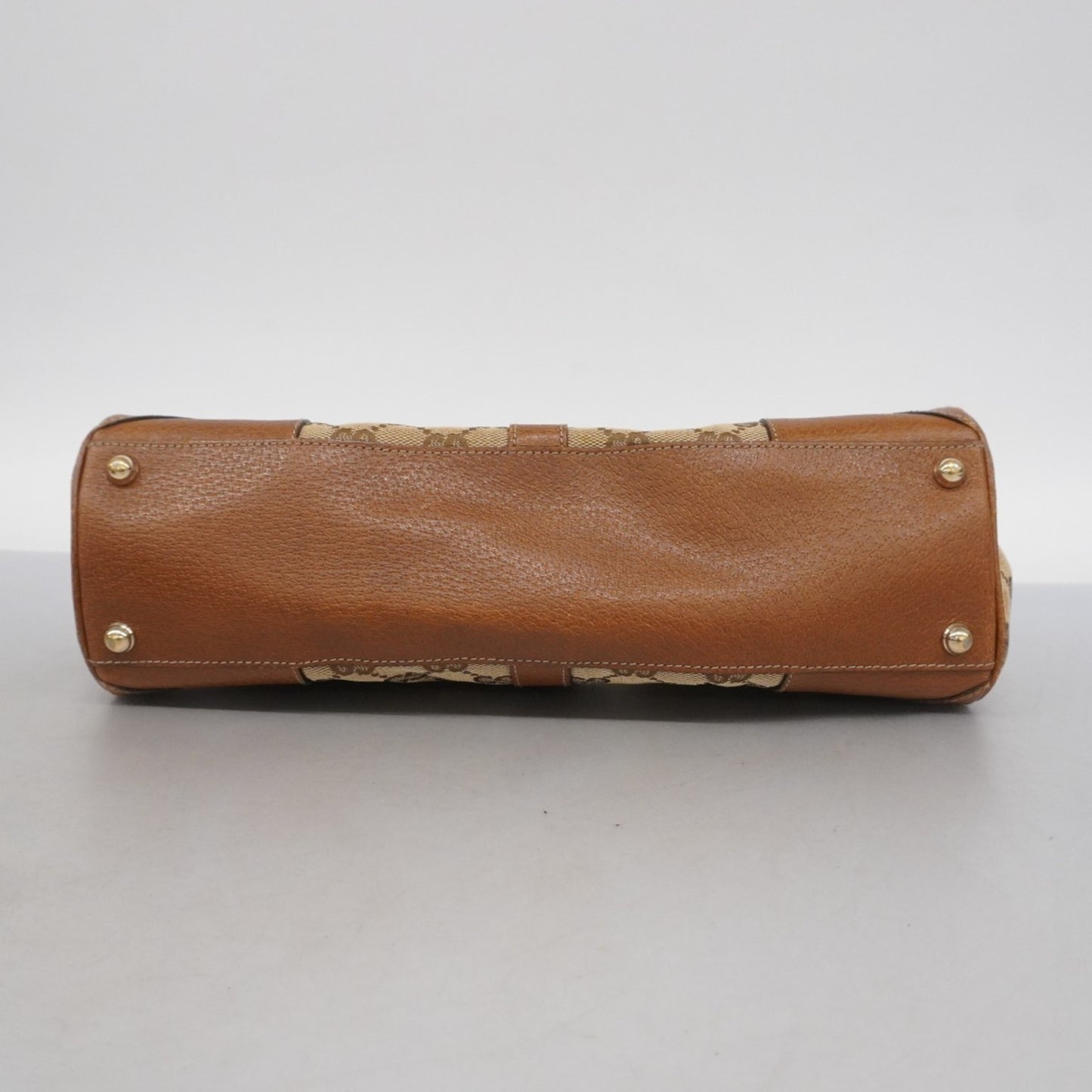 Gucci Gg Canvas New Jackie Handbag 124407 Beige Brown Champagne